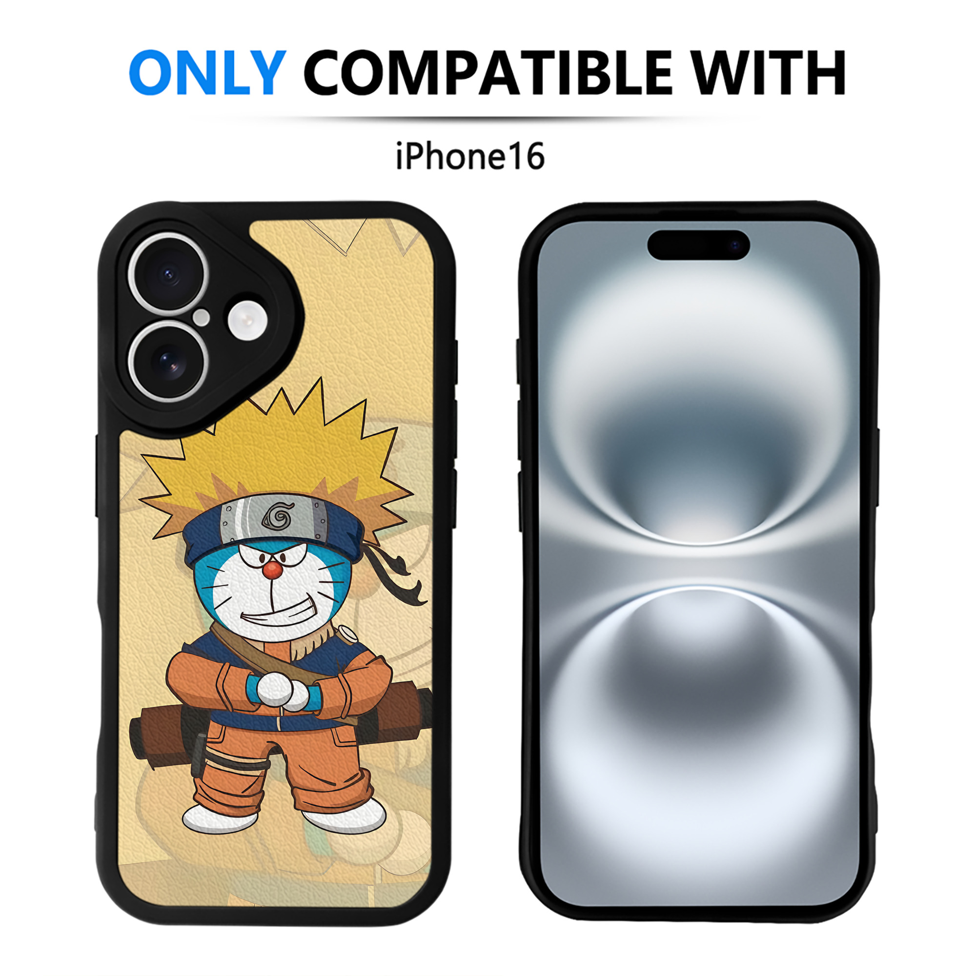 （画像用） ドラえもん Doraemon 【iPhone 16シリーズ対応】シリコンスマホケース（レザー調） 材質：シリコン